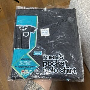 Vintage NOS 70s Kmart 5050 Combed Cotton Black Blank Plain Pocket T-Shirt USA M